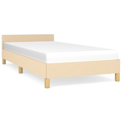 vidaXL gultas rāmis ar galvgali, krēmkrāsas, 80x200 cm, audums