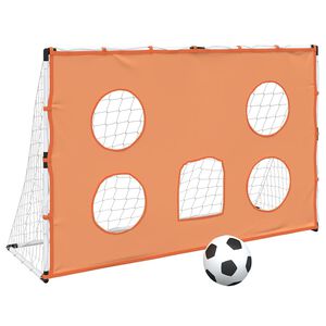 vidaXL bērnu futbola vārti ar mērķē&scaron;anas sienu un bumbu, 182x62x118 cm