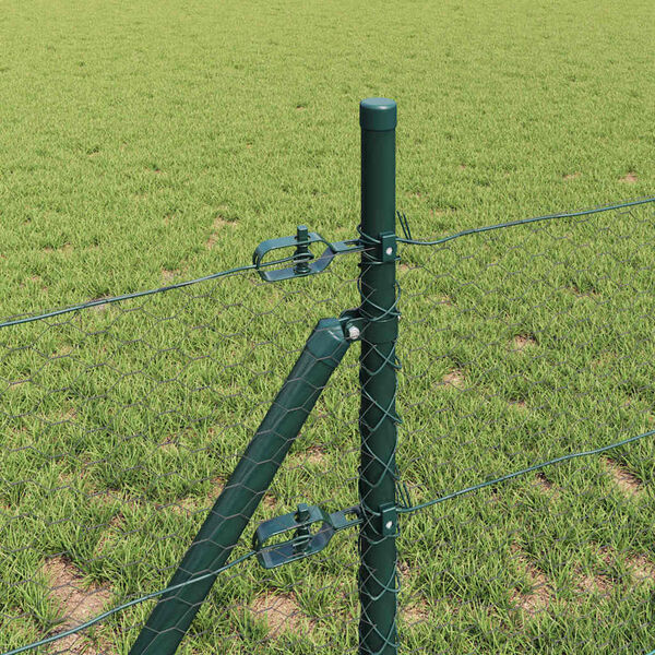 vidaXL Žogs ar stabiem. Pelēka 0.4 x 50 m PVC pārklāts tērauds