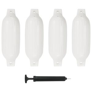 vidaXL laivas fenderi, 4 gab., balti, 41x11,5 cm, PVC