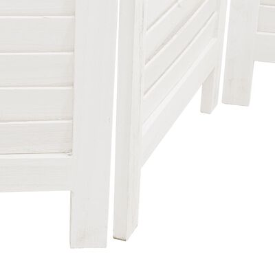 vidaXL 3-paneļu istabas aizslietnis, balts, paulonijas masīvkoks