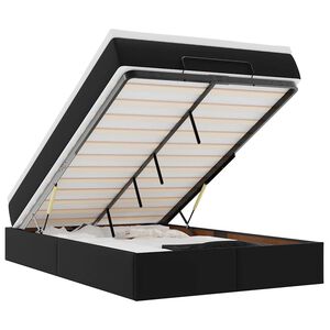 vidaXL Osmaņu gultas rāmis ar matrača melns 120x200cm mākslīgā āda