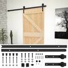 vidaXL Slīdo&scaron;ās durvis 80 x 210 cm Priedes masīvkoks Dabiska un melna