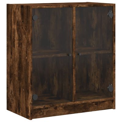 vidaXL skapītis ar stikla durvīm, koka krāsa, 68x37x75,5 cm
