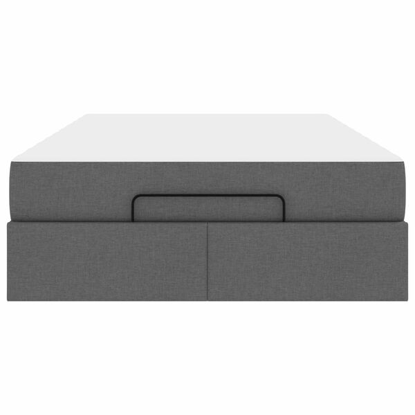 vidaXL Gultas rāmis ar matraci 2 pcs Dūmakaini pelēks audums