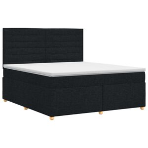 vidaXL Kontinentālā gulta ar matraci Melns 160 x 200 cm Audums
