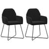 vidaXL Ēdamkrēsli 2 pcs Samts Melns 55 x 50 x 84 cm
