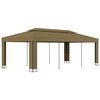 vidaXL dārza nojume ar dubulto jumtu, 3x6 m, pelēkbrūna, 180 g/m&sup2;