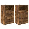 vidaXL Nakts skapī&scaron;i ar atvilktni 2 pcs Dūmaka ozols 40 x 30 x 467 cm