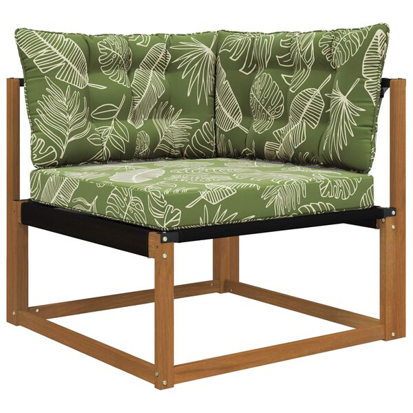 vidaXL Āra dīvāna spilvens 3 pcs Lapu dizains Poliesters