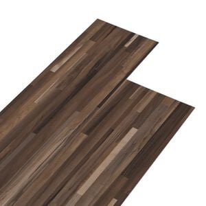 vidaXL Pa&scaron;līmējo&scaron;as PVC grīdas dēļi Svītrains brūns 30,5 x 61 cm