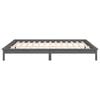 vidaXL gultas rāmis ar LED, pelēks, 140x190 cm, masīvkoks