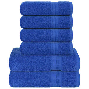 vidaXL 6 daļu dvieļu komplekts, FROGN, zils, 360 g/m&sup2;
