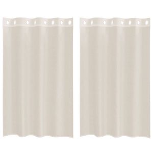 vidaXL voile aizkari ar starplikām, 2 gab., krēmkrāsa, 140x175 cm