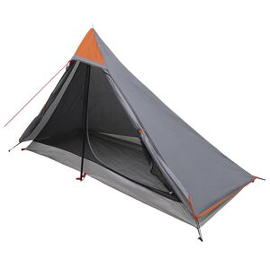 vidaXL Mugursomas telts Pelēka un oranža 222 x 85 x 125 cm