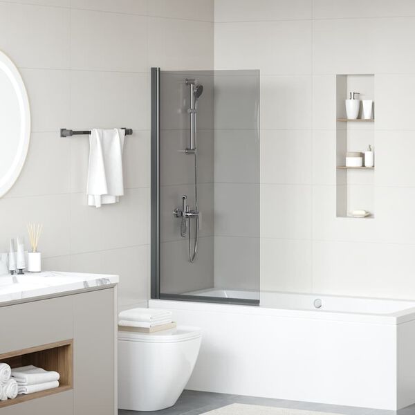 Vannas du&scaron;as ekrāns Melna 68 x 130 cm Temperēts stikls