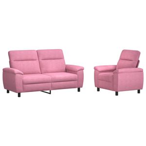 vidaXL Dīvānu komplekts 2 pcs Rozā Audums