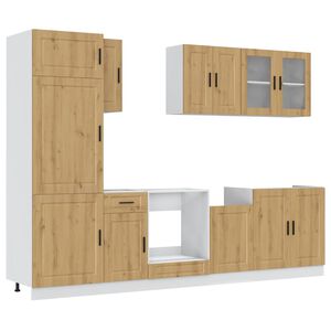 vidaXL 8-daļīgs virtuves skapītis komplekts, Kalmar, koka krāsā