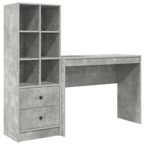 vidaXL Galds Betona pelēks 145,5 x 40 x 127 cm 2 gab.