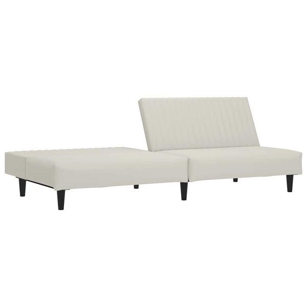 vidaXL 2-vietīga dīvāngulta, krēmkrāsas samts