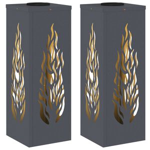 vidaXL Saules LED ceļa gaisma 2 pcs Antracīts Auksti velmēts tērauds