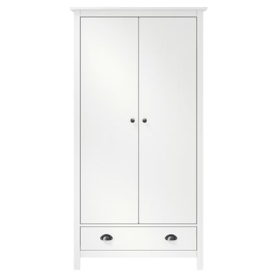 vidaXL skapis Hill, 2 durvis, balts, 89x50x170 cm, priedes masīvkoks