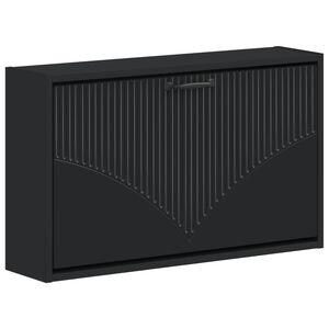 vidaXL Sienā piestiprināms apavu skapis HOORN 71 x 17 x 43 cm Melns