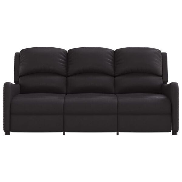 vidaXL trīsvietīgs masāžas krēsls, spīdīgi melna mākslīgā āda