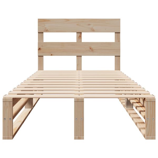 vidaXL gulta bez matrača, 100x200 cm, priedes masīvkoks