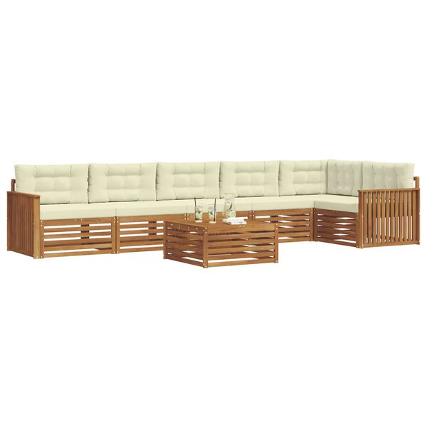 vidaXL Āra dīvānu komplekts ar spilvenu 7 pcs Dabisks un krējuma