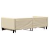 vidaXL izvelkams dīvāns ar atvilktnēm, krēmkrāsas audums, 100x200 cm