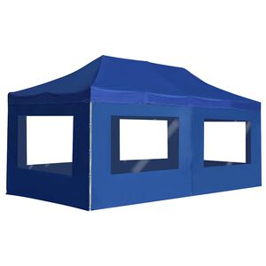 vidaXL saliekama nojume ar sānu sienām, 6x3 m, alumīnijs, zila