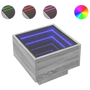 vidaXL kafijas galdiņ&scaron; ar LED, 40x40x30 cm, inženierijas koks