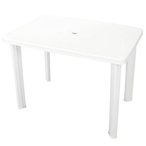 vidaXL dārza galds, 101x68x72 cm, balta plastmasa