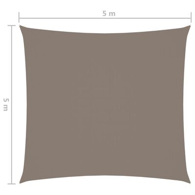 vidaXL saulessargs, 5x5 m, kvadrāta forma, pelēkbrūns oksforda audums
