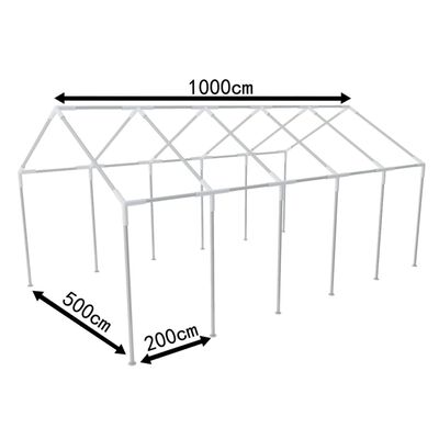 vidaXL svinību telts rāmis, 10 x 5 m, tērauds