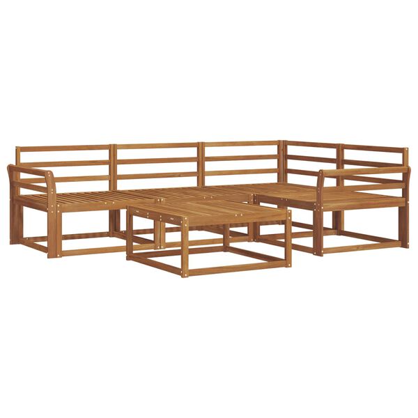 vidaXL Āra dīvānu komplekts 5 pcs Dabiska Cietā akācijas koks