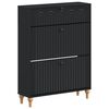 vidaXL Apavu skapis ALKMAAR 78 x 24 x 103 cm Inženierijas koks Melns