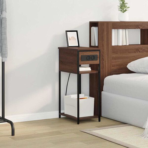 vidaXL Nakts skapītis Brūns ozols 41 x 28 x 76 cm Inženierijas koks