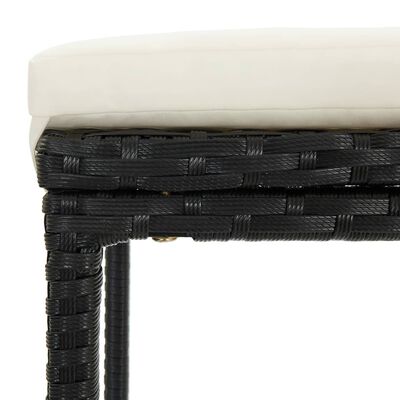 vidaXL bāra krēsli ar matračiem, 2 gab., melna PE rotangpalma