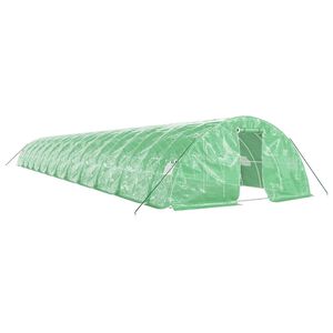 vidaXL siltumnīca ar tērauda rāmi, zaļa, 120 m&sup2;, 24x5x2,3 m