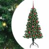 vidaXL Stūra mākslīgais Ziemassvētku koks Zaļa 150 cm PVC un metāls