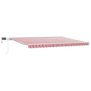 vidaXL Nolokāms markīze Sarkana un balta 450 &times; 350 cm