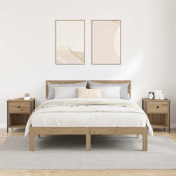 vidaXL Nakts skapītis 2 pcs Artisānā ozols 40 x 42 x 50 cm