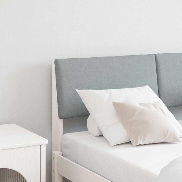 vidaXL Mīkstināts gultas galvgalis Gai&scaron;i pelēks 120 cm