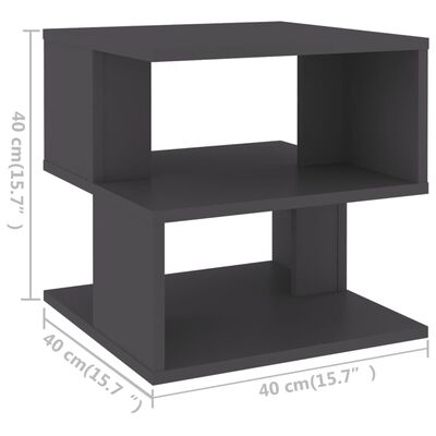 vidaXL galdiņš, pelēks, 40x40x40 cm, skaidu plāksne