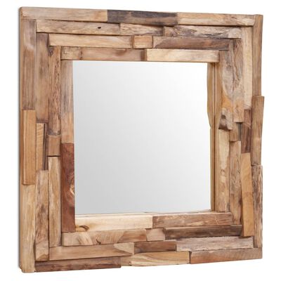 vidaXL spogulis, dekoratīvs, 60x60 cm, kvadrāta forma, tīkkoks
