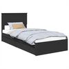 vidaXL Glabā&scaron;anas gulta Melna 100 x 200 cm Inženierijas koks