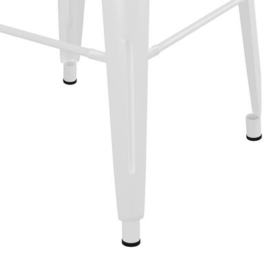 vidaXL bāra krēsli, 2 gab., saliekami viens uz otra, balts metāls