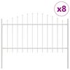 vidaXL Dārza žogs 8 pcs Balts 170 x 140 cm
